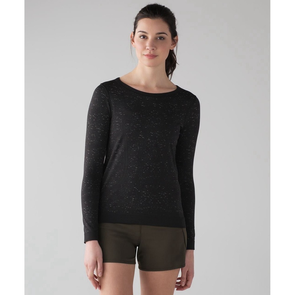 Lululemon Swiftly Tech Long Sleeve (Breeze)Black / White. Sz 10